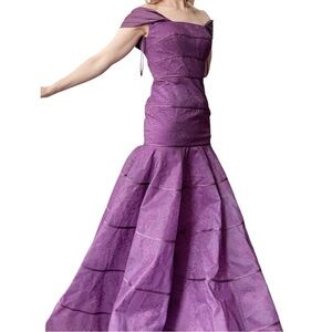 Purple off the shoulder mermaid gown XS‎